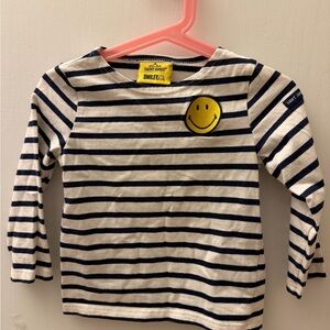 Saint James Navy and White Striped Kids Tee